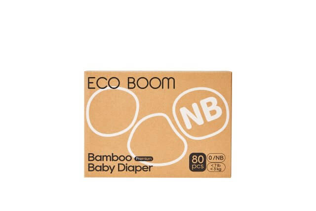 Бебешки Бамбукови Пелени Биоразградими, Eco Boom – Размер № 0 Nb ( 2- 4.5 Кг.) -80Бр. – Премиум