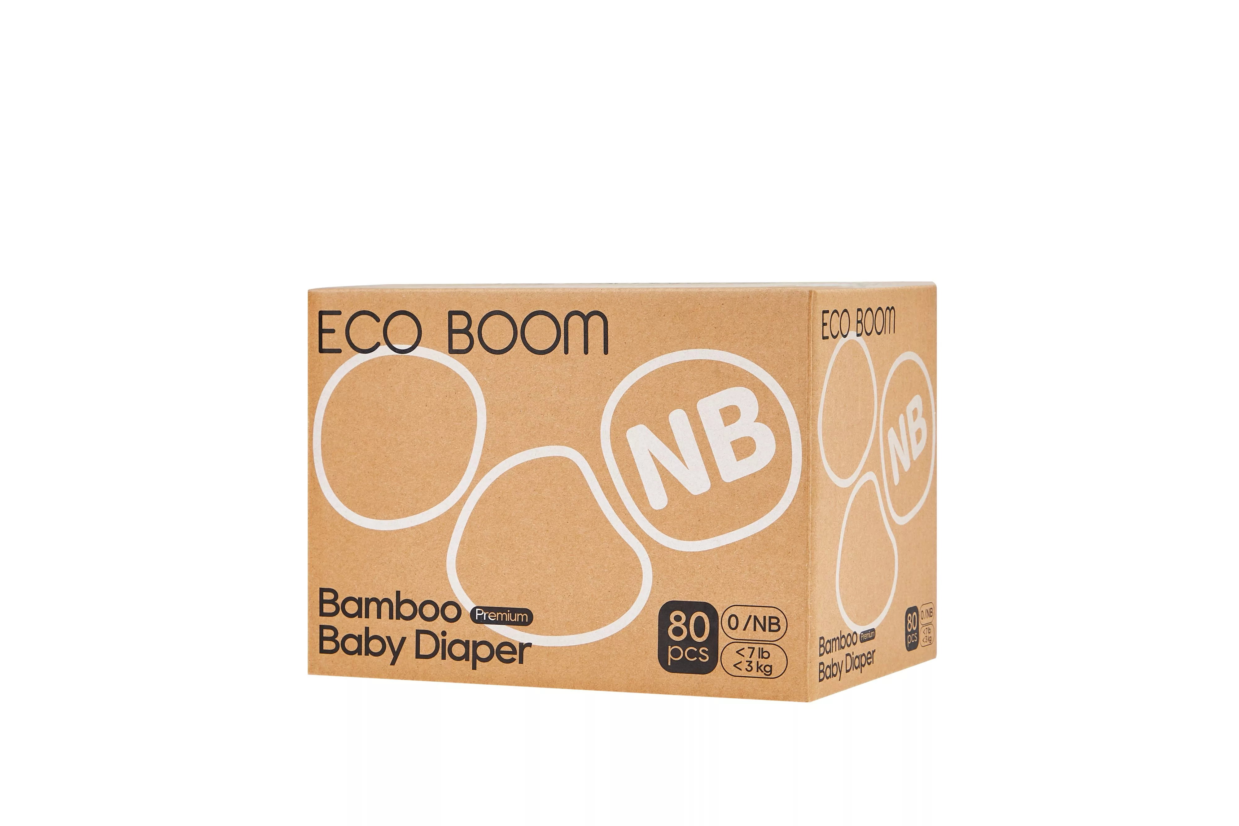 Бебешки Еко Пелени, Eco Boom Premium (Jumbo Pack) – Размер № 0 Nb ( 2- 4.5 Кг.) -80 Бр.