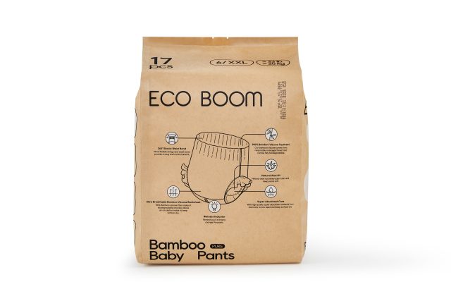Бебешки Бамбукови Гащи, Eco Boom Размер № 6, &Gt;20 Кг. – 17Бр. – Pure