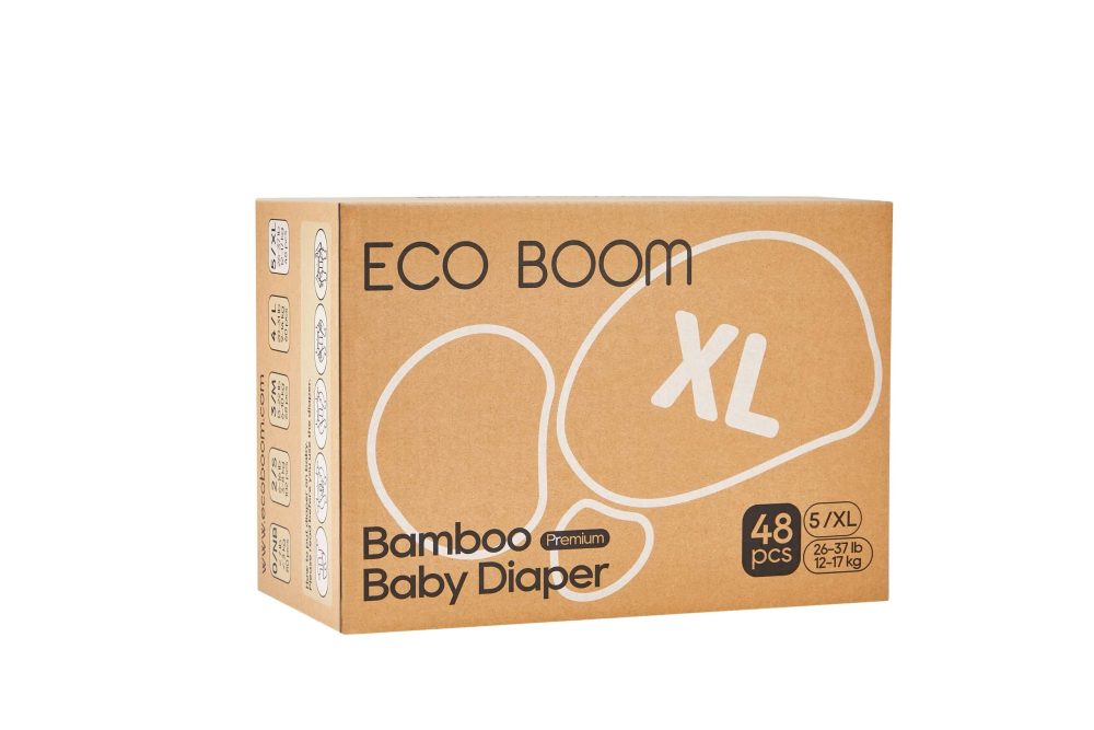 Бебешки Еко Пелени, Eco Boom Premium (Jumbo Pack) – Размер № 5 ( 12 - 17 Кг.) - 48 Бр.