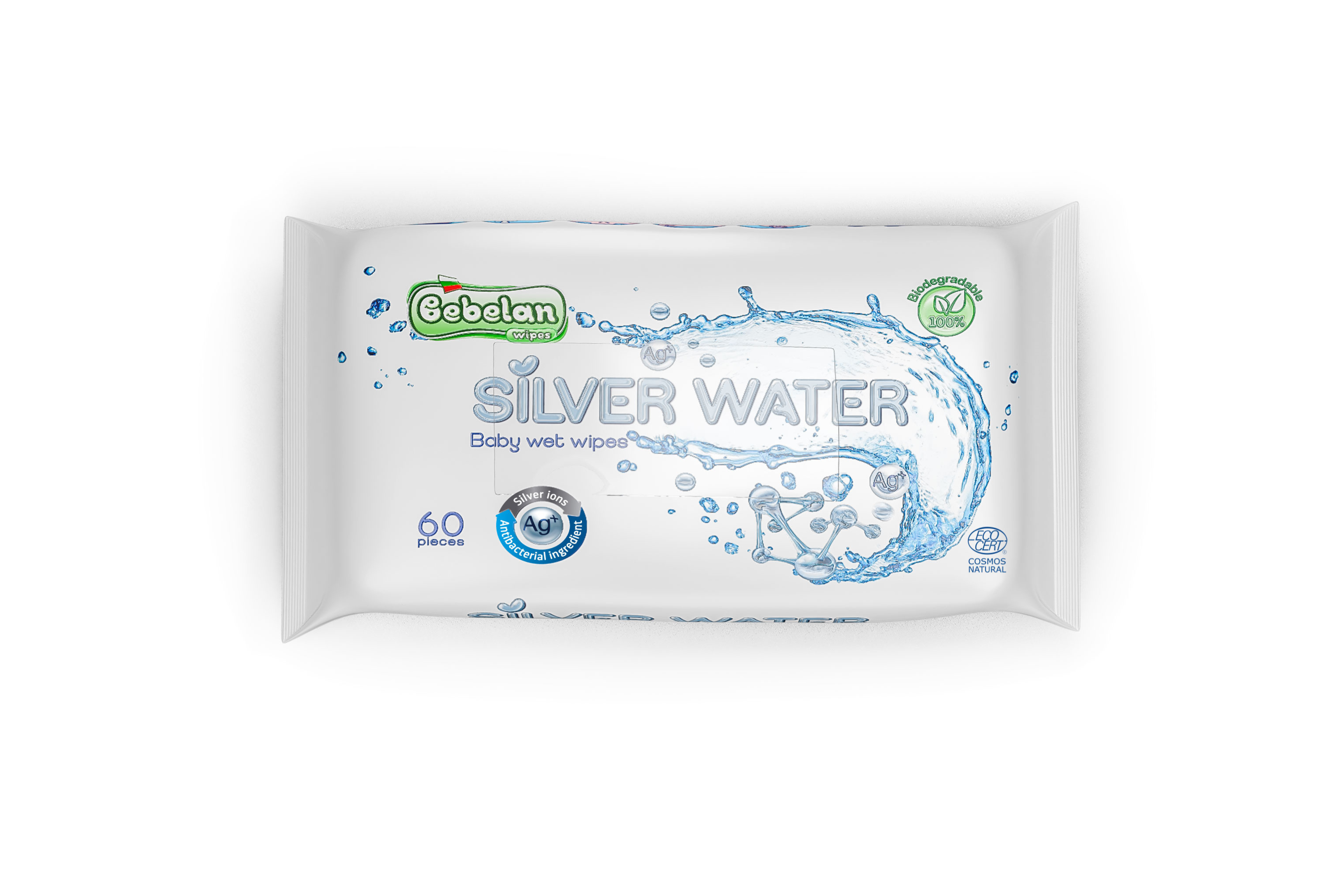 Bebelan Silver Water Влажни Кърпички Със Сребърна Вода, 60 Бр.